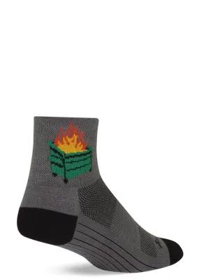 Flaming Dumpster Fire Athletic Socks