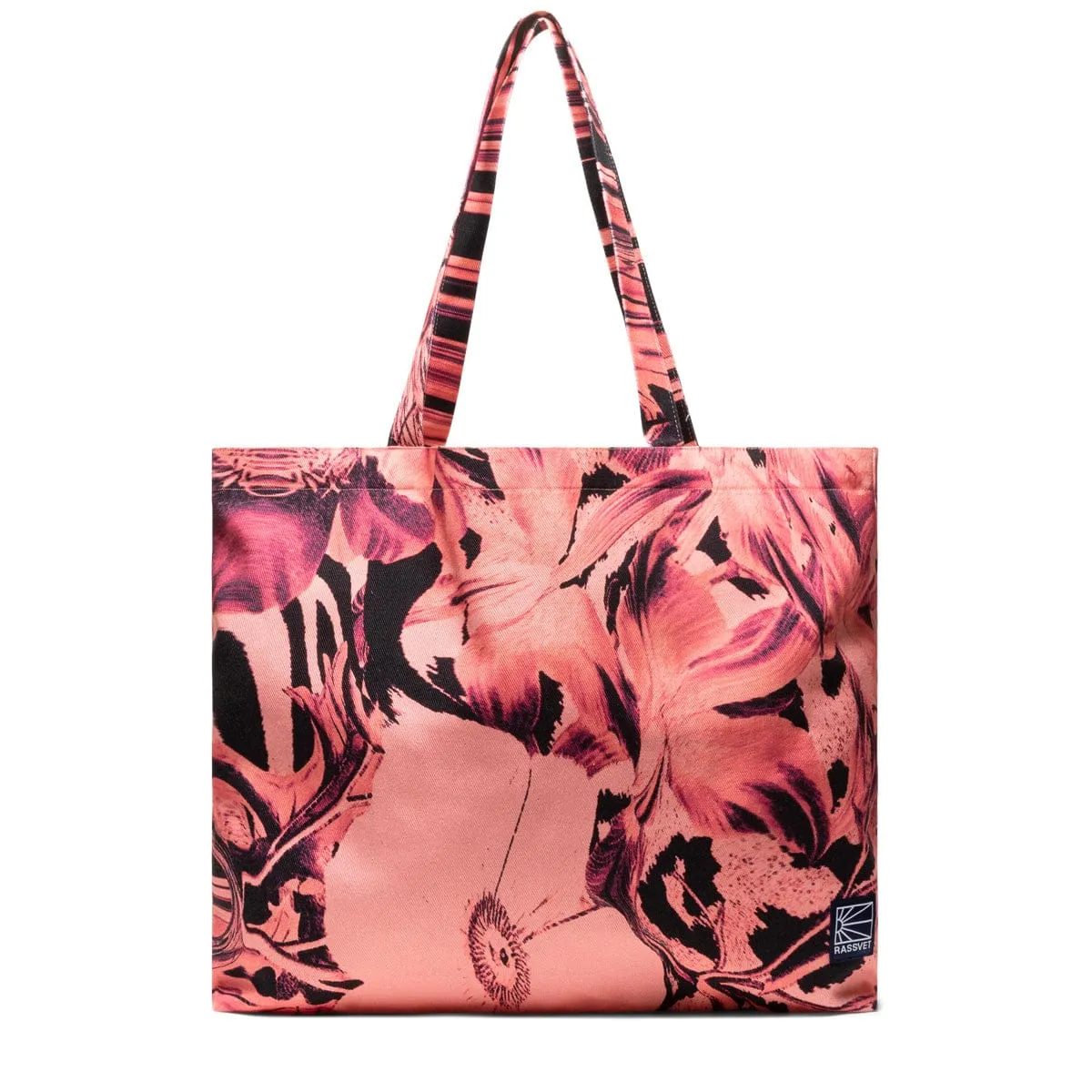 FLOWER PRINT DENIM TOTE BAG