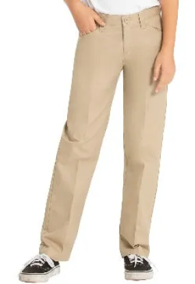 Girls Flat Front Khaki Pants