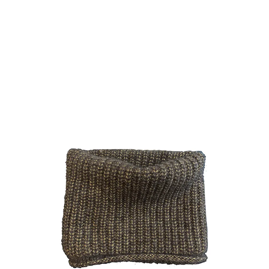 KNIT COLLAR LOOP "LEARA" IN TAUPE GOLD