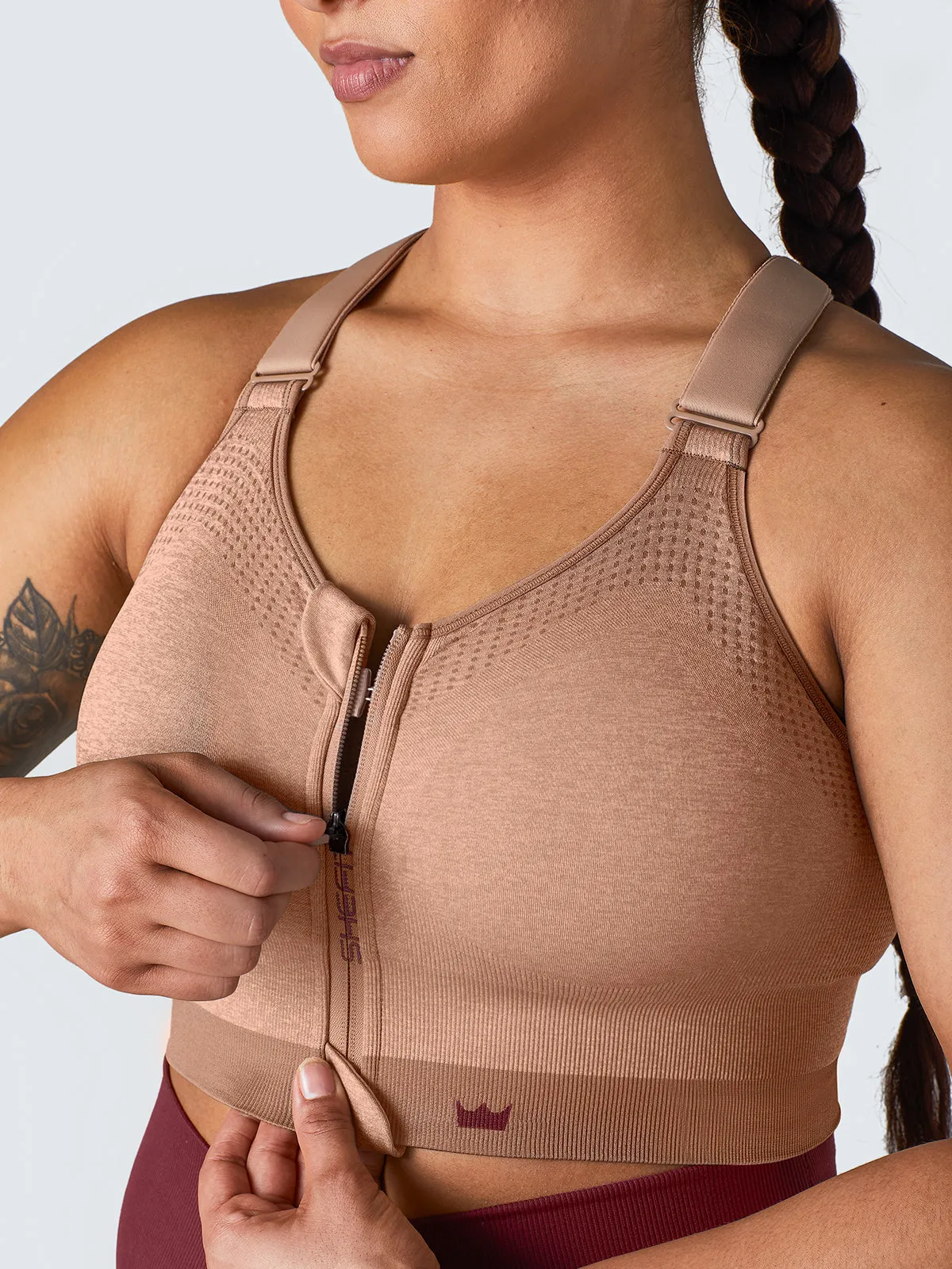 Low Impact Sports Bra - Heathered Tan