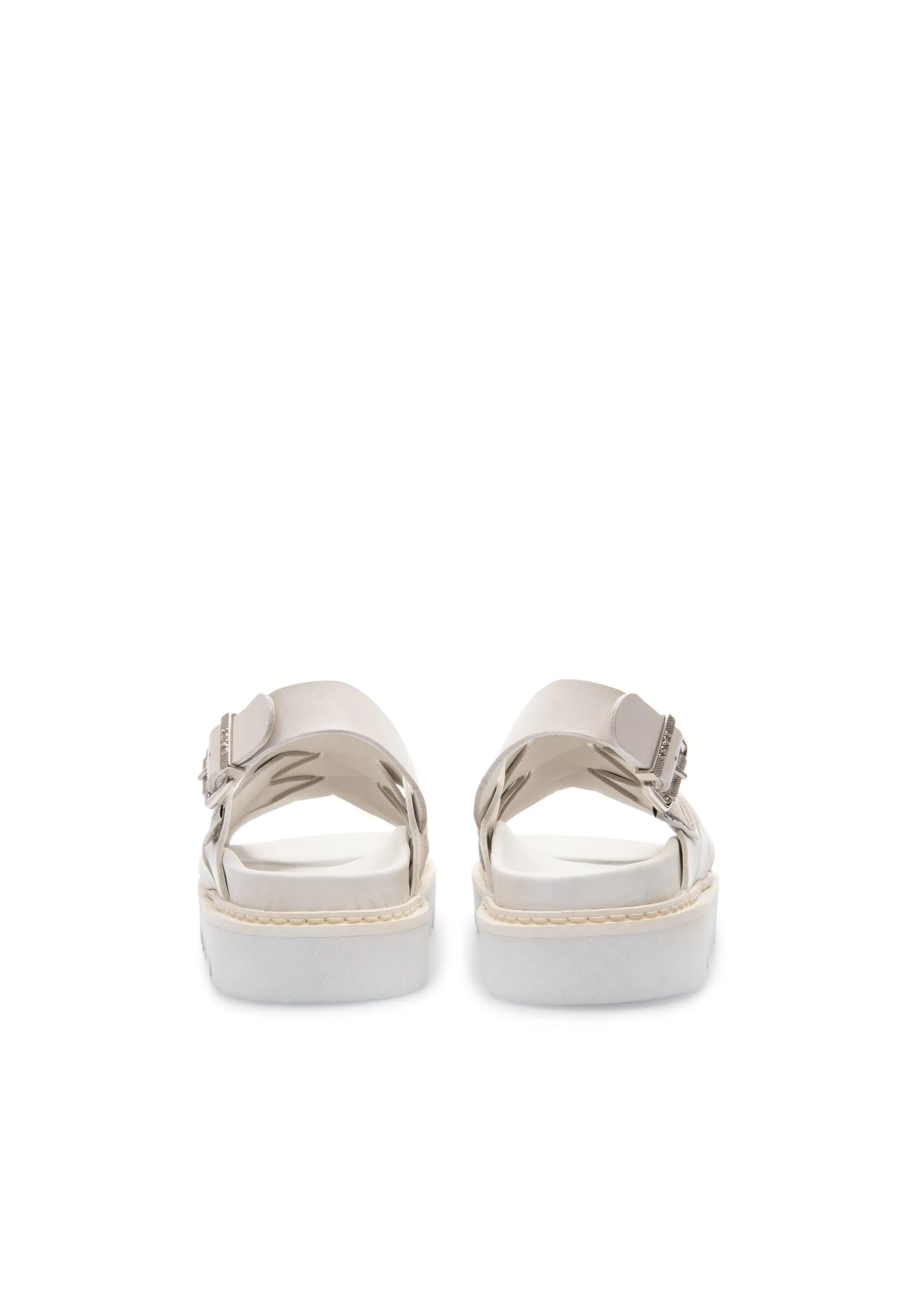 Maggie Off White Leather Chunky Sandals