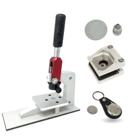 MD25-COIN-KEYRING Starter Pack. Includes Machine, Cutter, Assembly Tool and 20 Free Keyrings