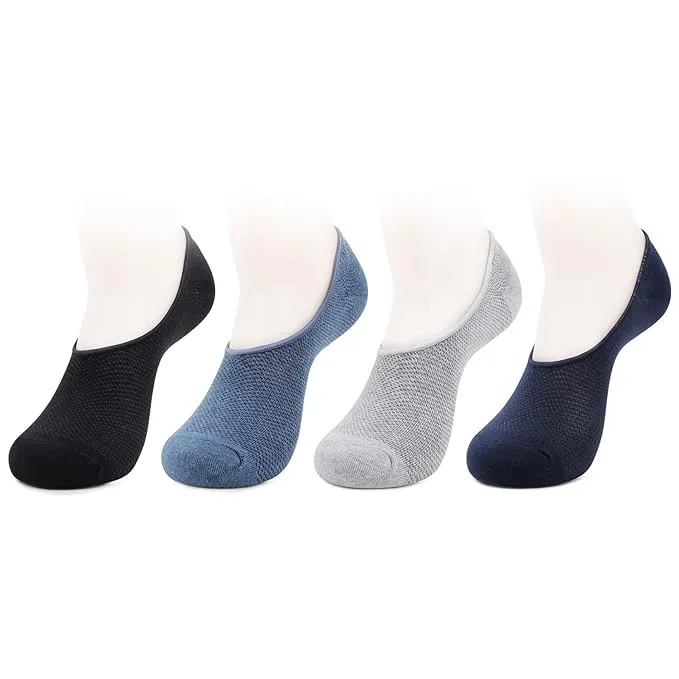 Men Multicolored Cotton Loafer Socks- Pack of 4