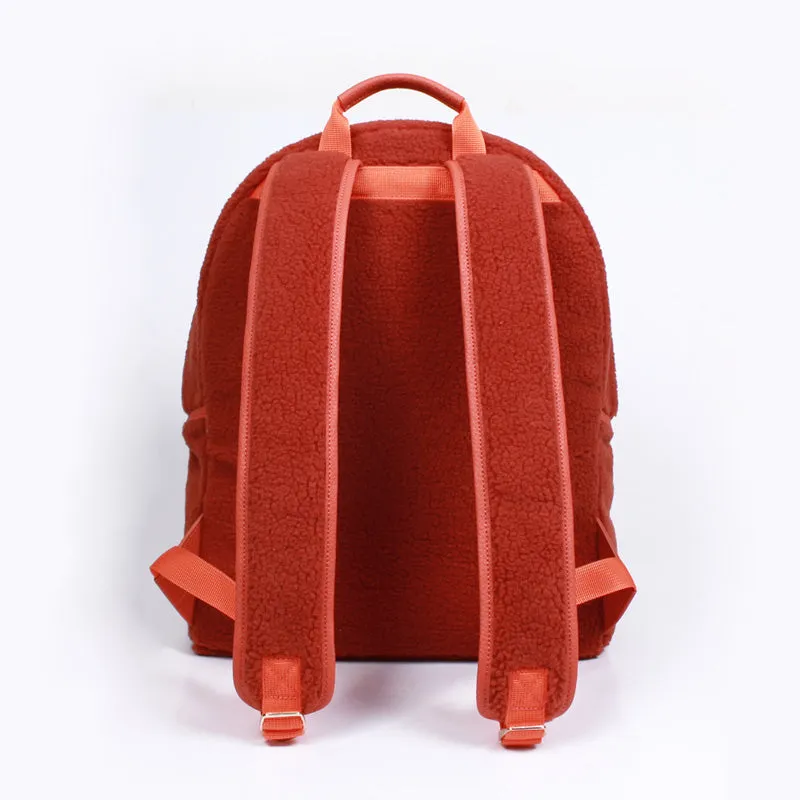 mild brick fuzzy laptop backpack