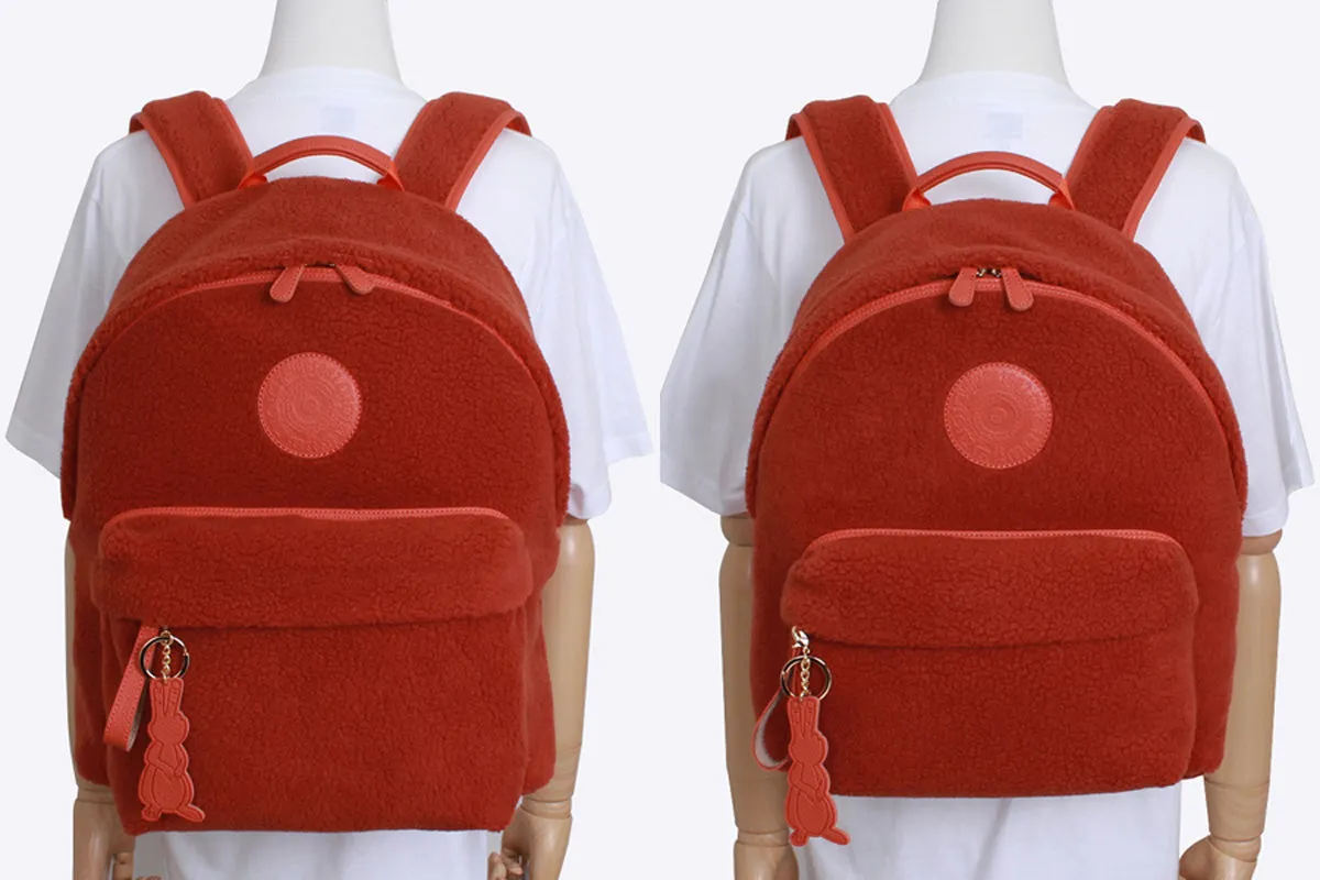 mild brick fuzzy laptop backpack