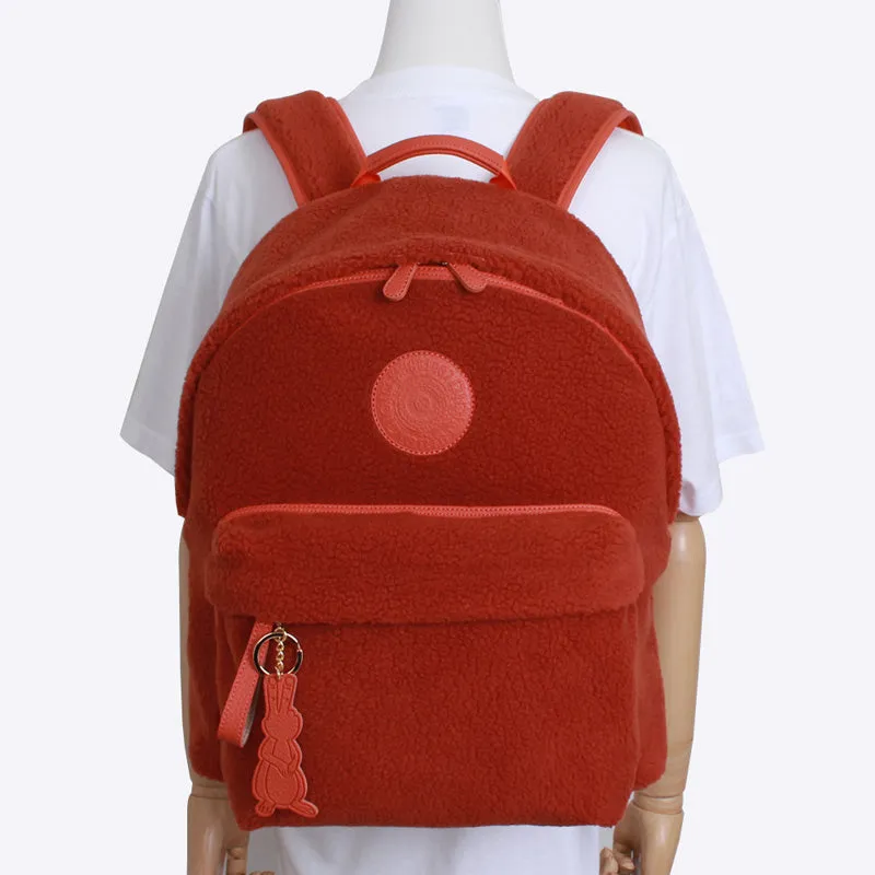 mild brick fuzzy laptop backpack