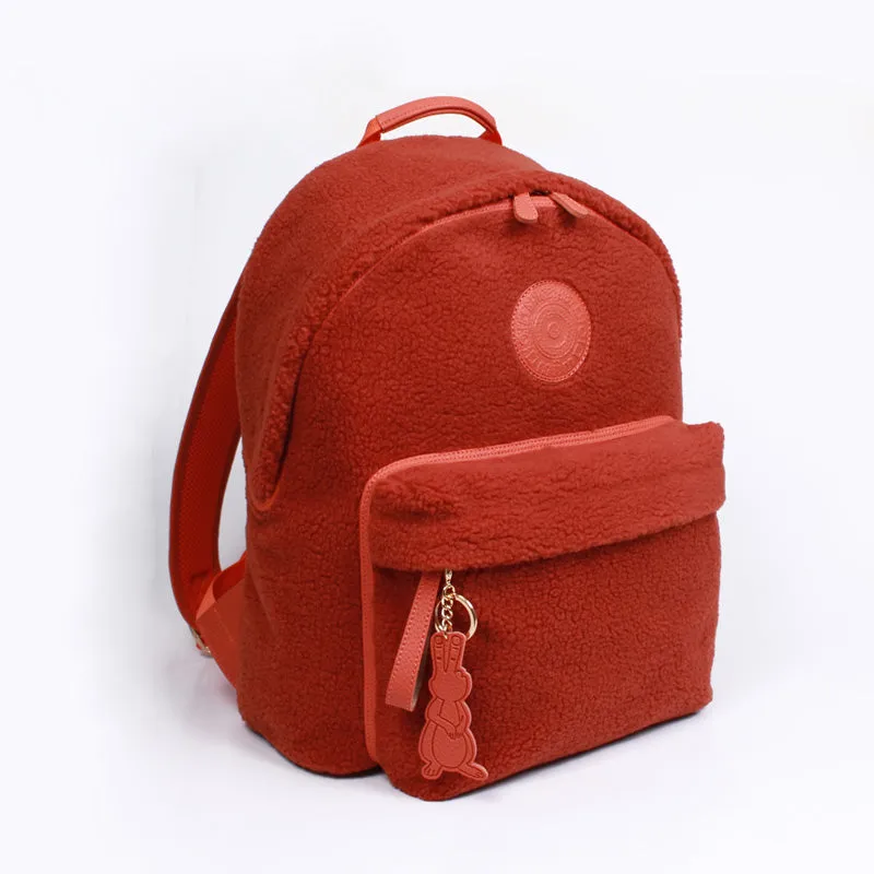 mild brick fuzzy laptop backpack