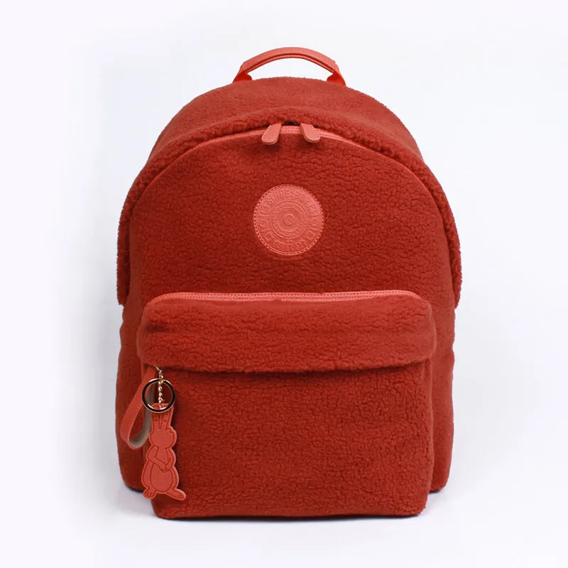 mild brick fuzzy laptop backpack