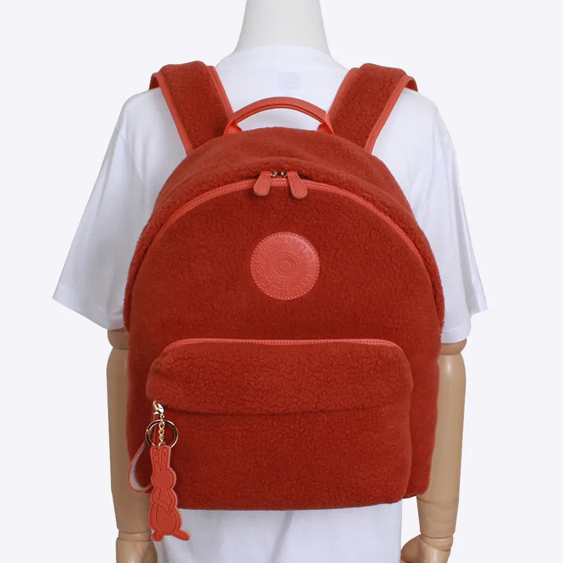 mild brick fuzzy laptop backpack