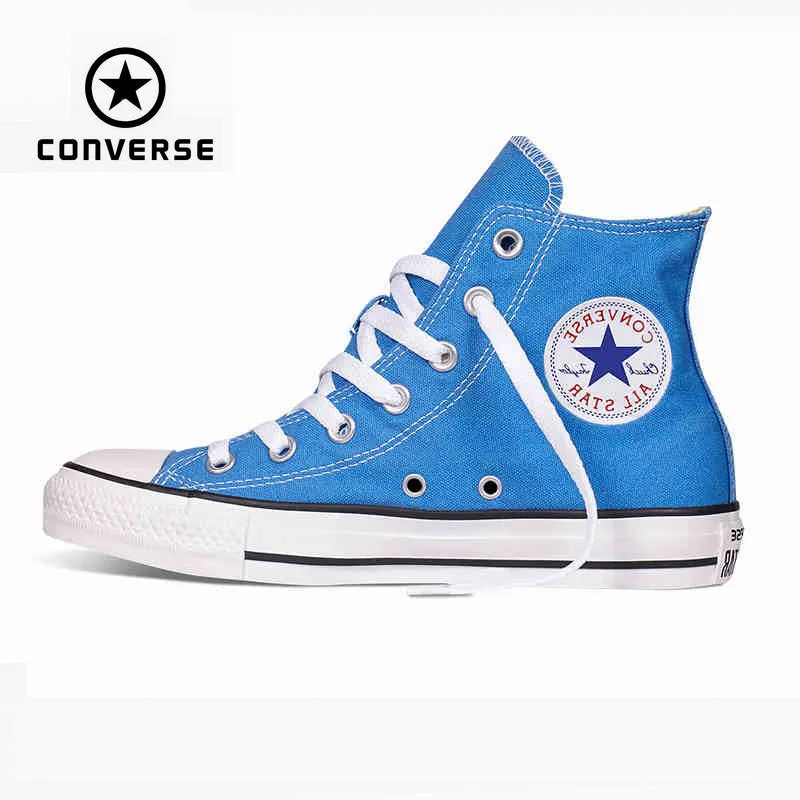 Original Converse all star shoes Sky blue high unisex sneakers canvas shoes for unisex High Skateboarding Shoes