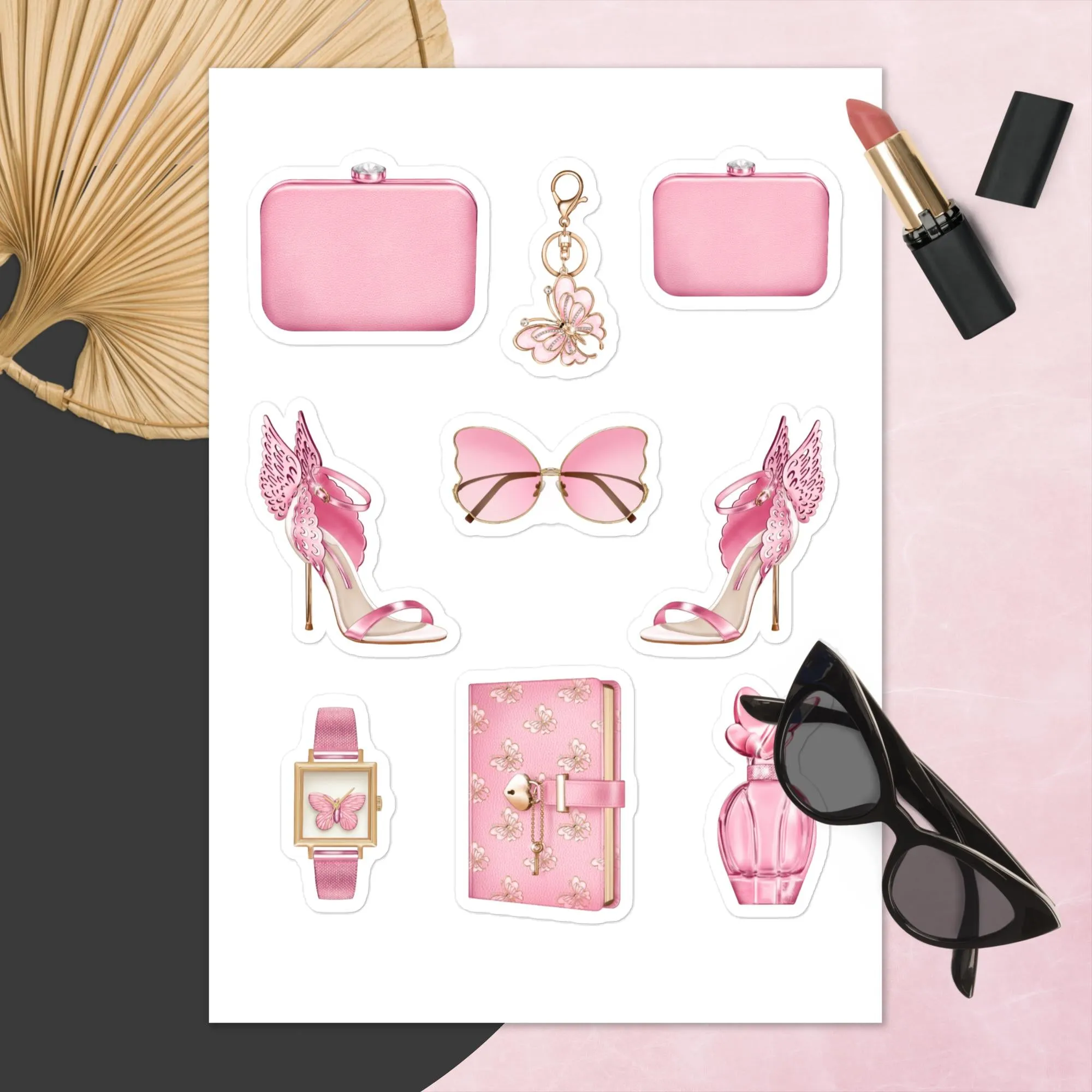 Pink & Gold Stickers For Planners | Cute High Fashion Planner Sticker Sheet