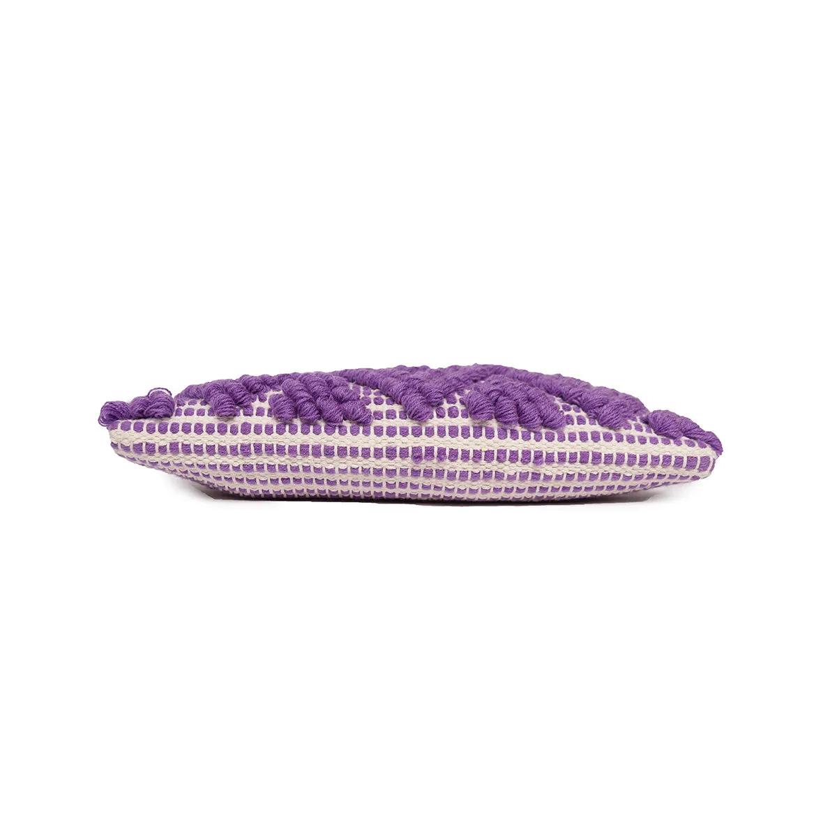 Purple Colour Handloom Makeup/Travel Pouch With Beautiful Tassel And Braided Shoulder Handle