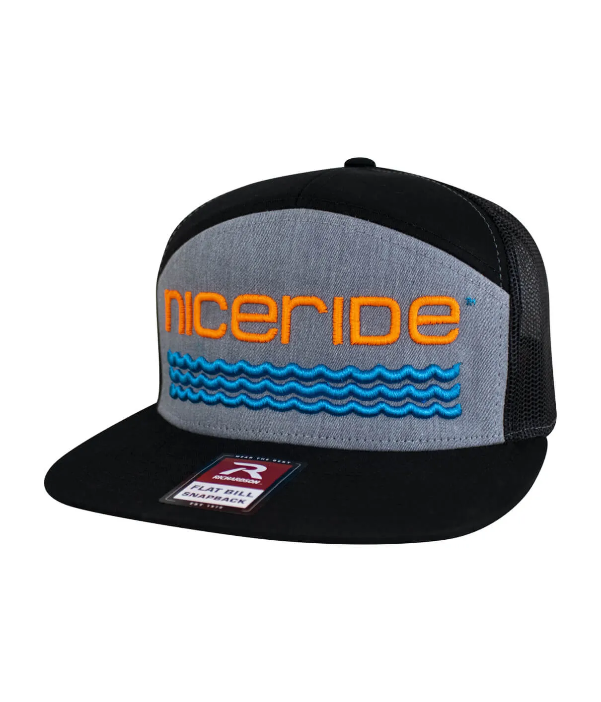 "On The Water - 3D Center" 7 Panel Trucker Snapback Cap For Men And Women