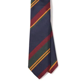 Silk Woven Repp Regimental Stripe Tipped Tie