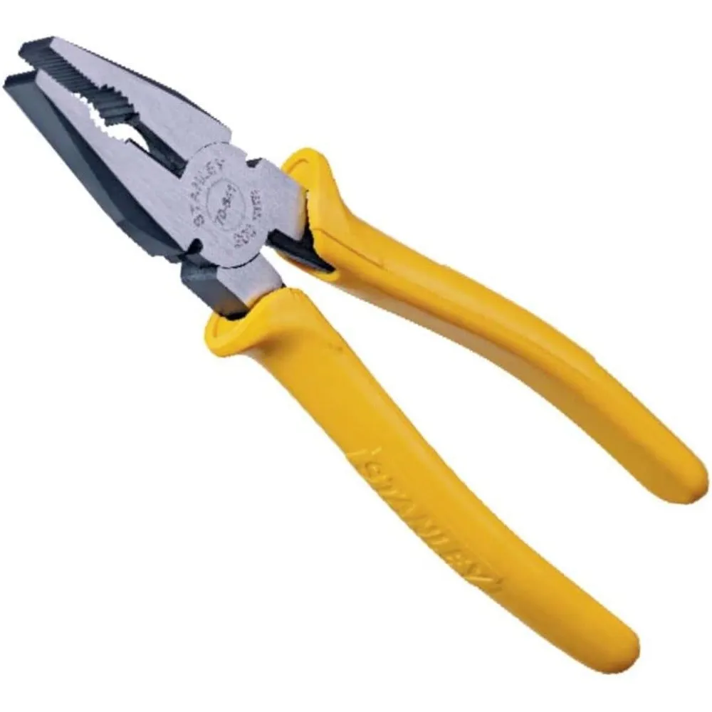 Stanley 70-46 Combination Plier 8 Inch Single Color Sleeve Yellow And Black