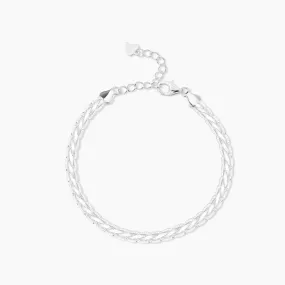 Sterling Silver Braided Chain Adjustable Bracelet