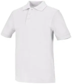 Tiger Academy Unisex Pique Polo in White With Logo