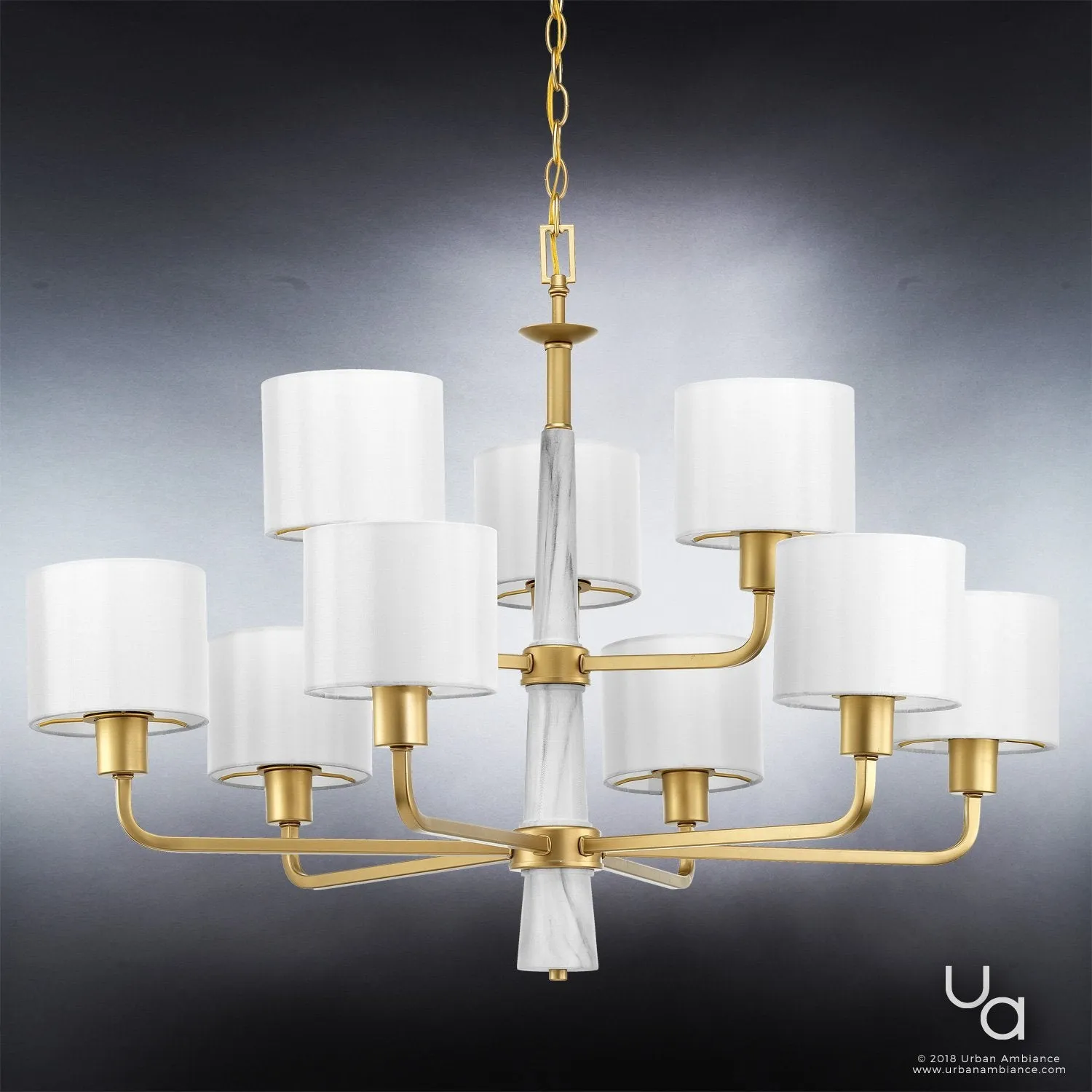 UHP2630 Cosmopolitan Chandelier, 25"H x 36"W, Palladian Gold Finish, Oxford Collection