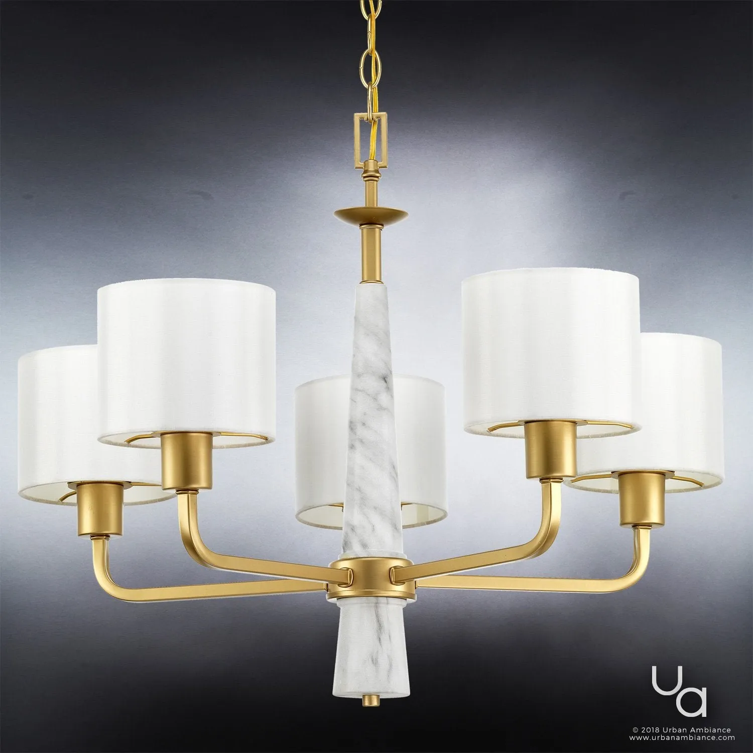 UHP2631 Cosmopolitan Chandelier, 21-1/2"H x 27"W, Palladian Gold Finish, Oxford Collection