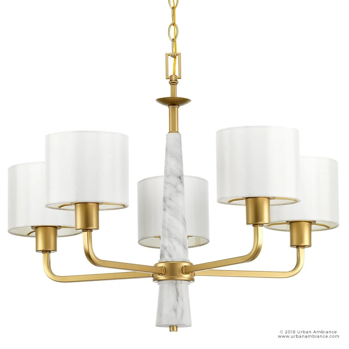 UHP2631 Cosmopolitan Chandelier, 21-1/2"H x 27"W, Palladian Gold Finish, Oxford Collection