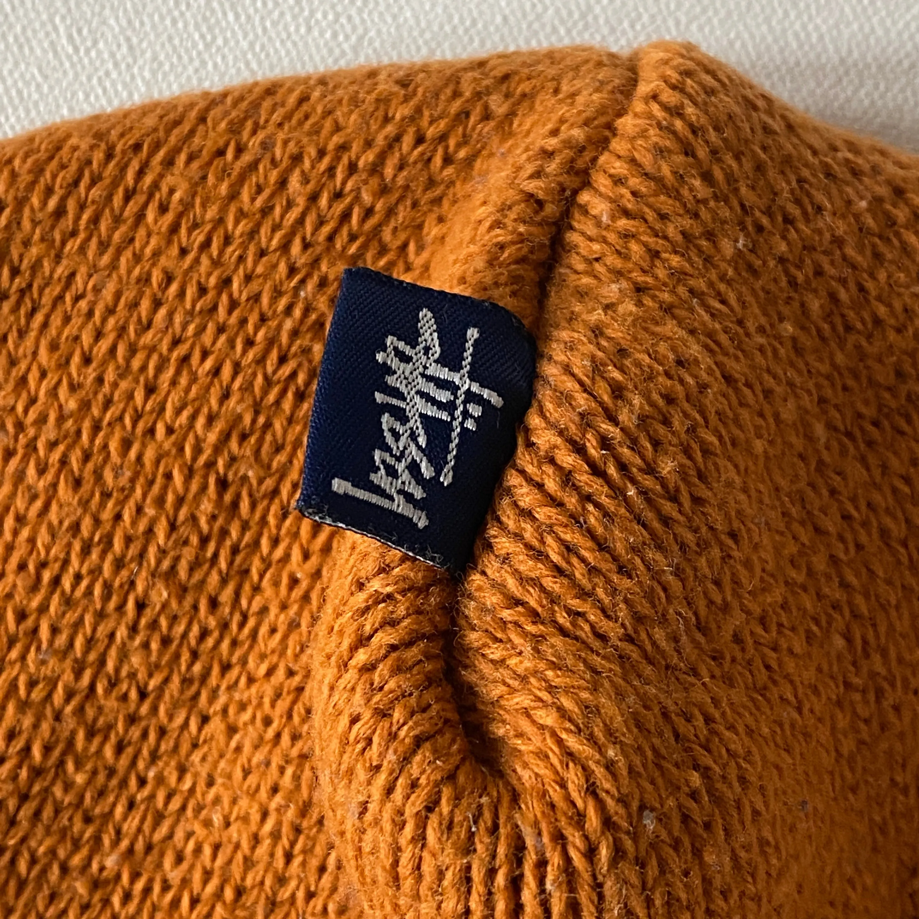 Vintage Stussy Orange Knit Winter Ski Hat Beanie