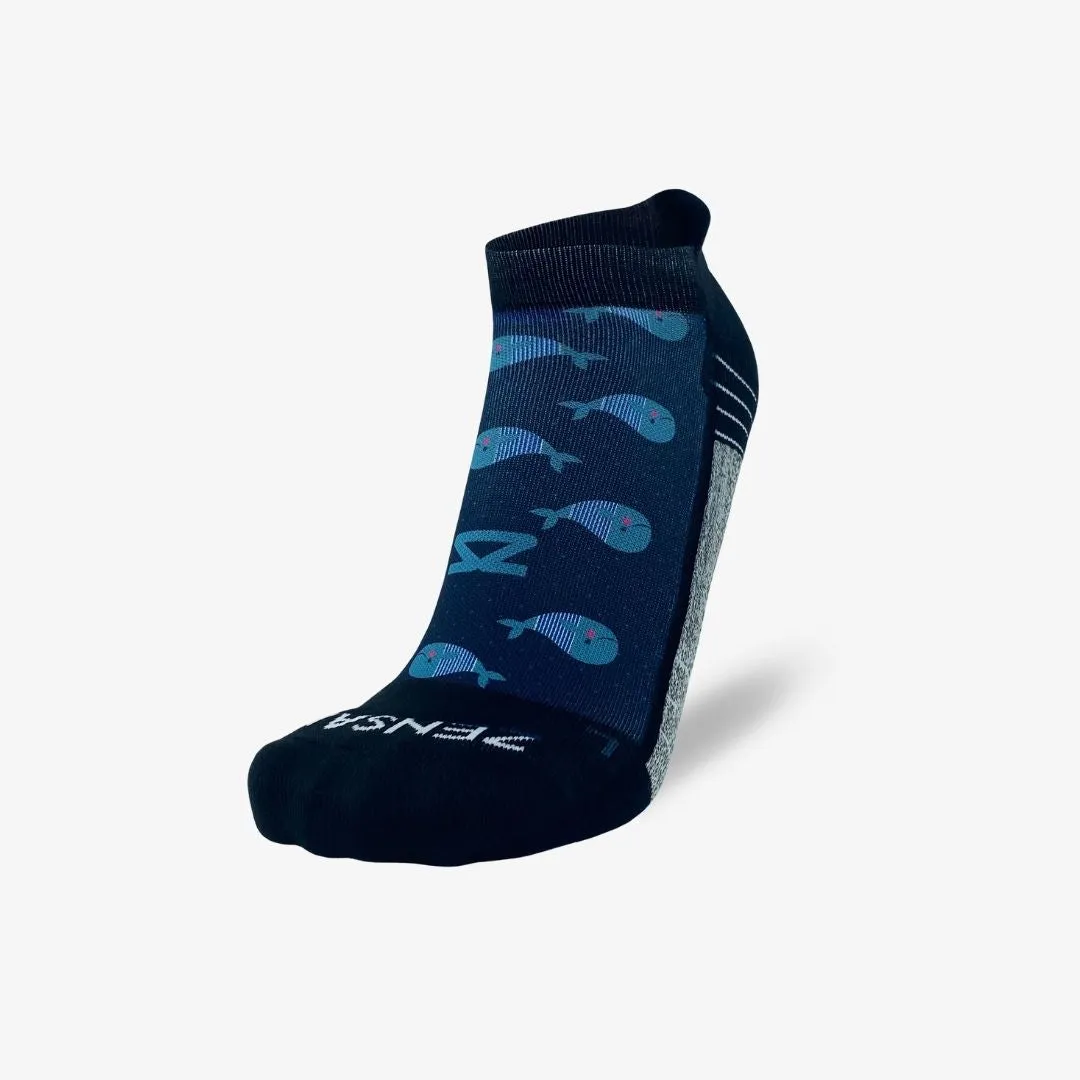 Whales Running Socks (No Show)