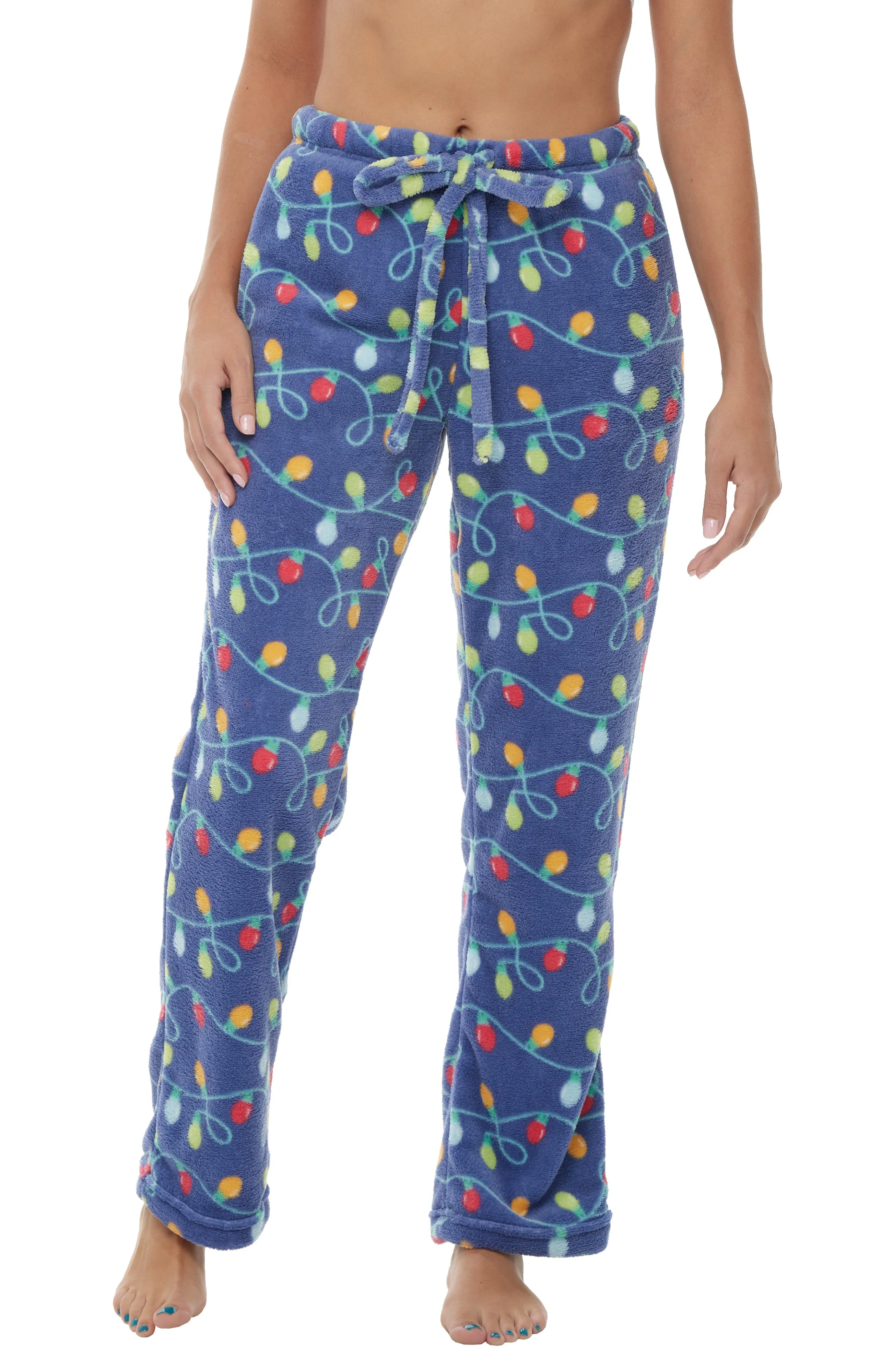 Women's Plush Fleece Pajama Bottoms with Pockets, Winter PJ Lounge Pants